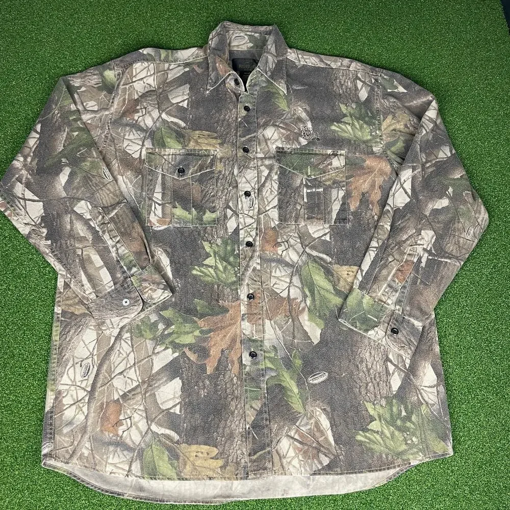 Redhead Bass Pro Shops Camo Real Tree Hardwood Long Sleeve Hunting Shirt Sz LT